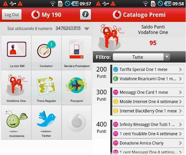 Il Download della App My190 di Vodafone