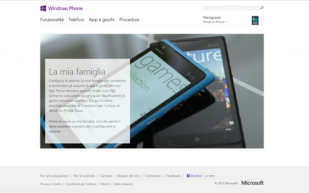 Disattivare l'Opzione La Mia Famiglia di Windows Phone 8