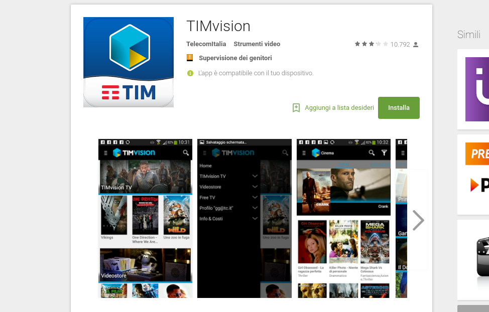 Come vedere TIMvision su tablet