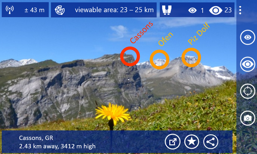 App per riconoscere montagne per Windows Phone