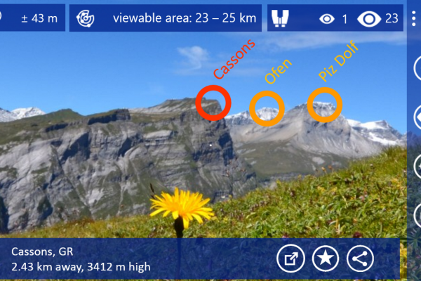App per riconoscere montagne per Windows Phone: TouchMountain