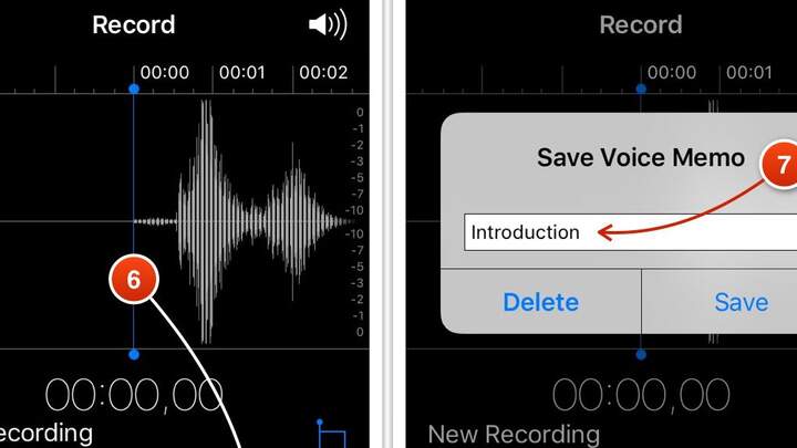 App registratore audio su iPhone