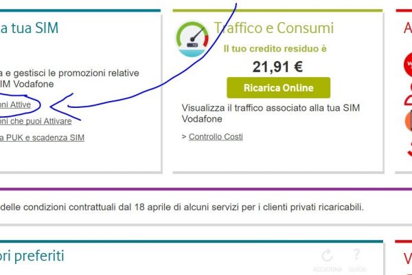 Come disattivare promozione Vodafone