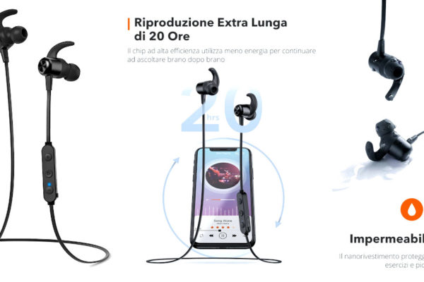 Auricolari Bluetooth TaoTronics Sport 5.0, la nostra recensione