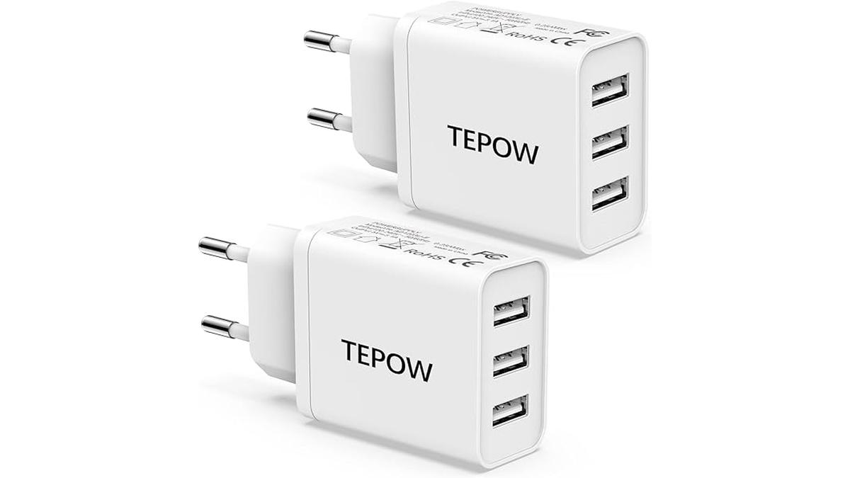 Tepow Caricatore 3 porte 15W (2 pezzi) 4 Tepow Caricatore 3 porte 15W (2 pezzi)