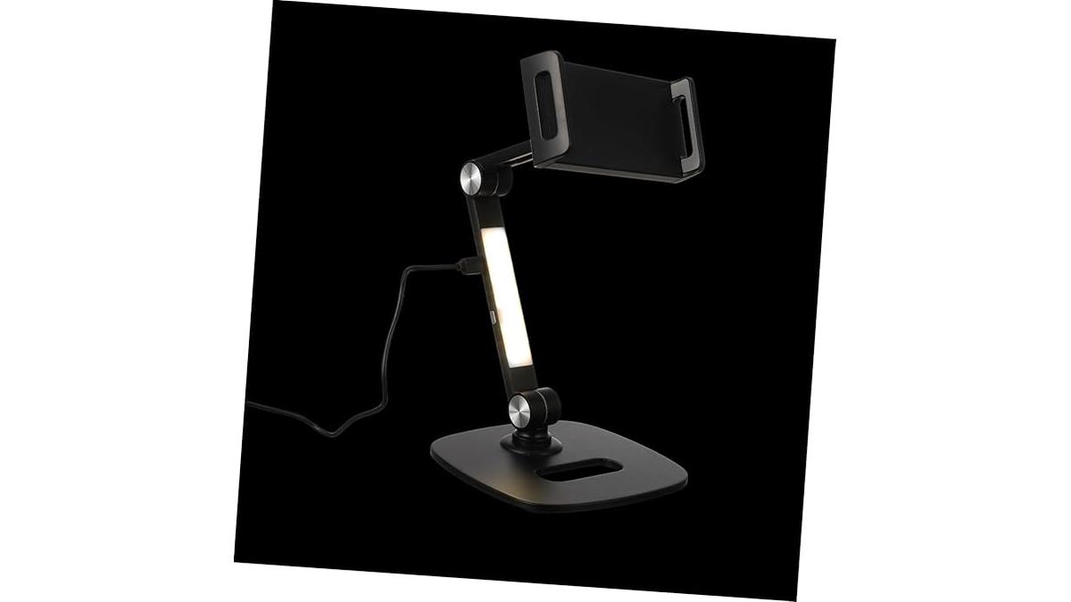 ELAYARD Supporto Tablet Regolabile in Alluminio con Base Stabile Supporto Scrivania per Smartphone e