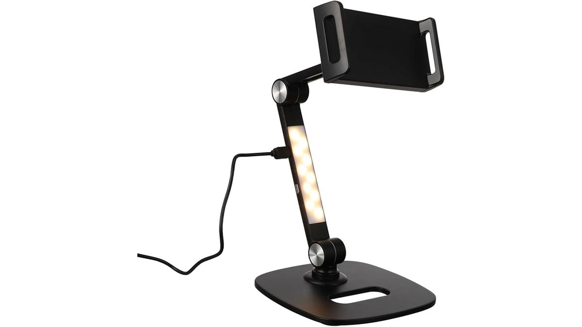 iplusmile Supporto Regolabile per Smartphone e Tablet Tavolo in Alluminio Nero Stand e per e Dispositivi per Video e Webcast