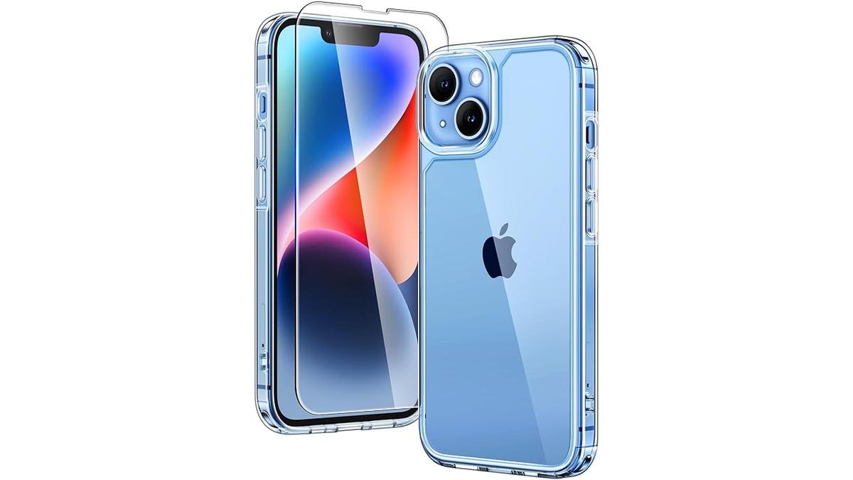 TAURI Cover per iPhone 14 con Pellicola in Vetro Temperato Custodia per Sottile Antishock