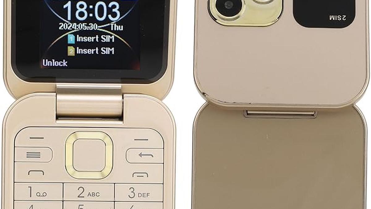 Cellulare Flip 2G Mini 2024 Pieghevole Dual SIM con Radio FM e Vibrazione Gold