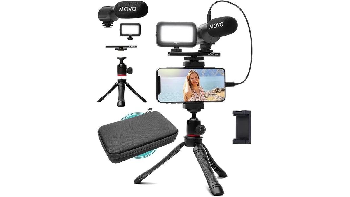 Movo iVlogger Kit per iPhone Accessori Vlogging Microfono LED e Treppiede 3 Movo iVlogger Kit per iPhone Accessori Vlogging Microfono LED e Treppiede