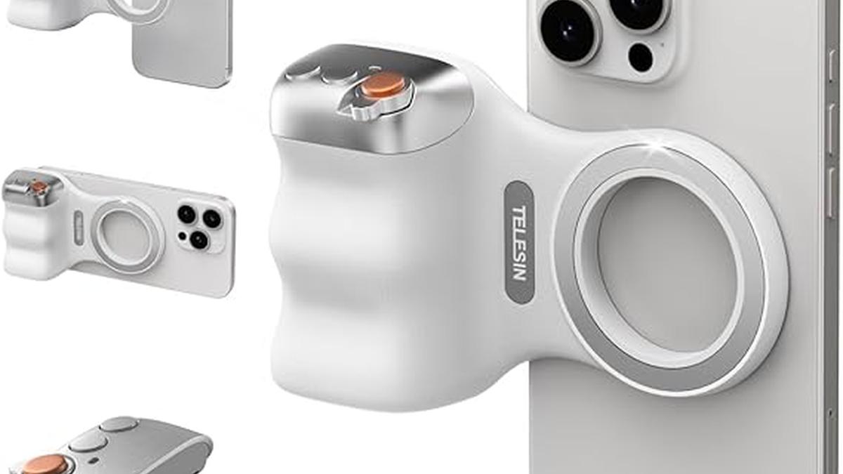 Telesin Fun Shot Impugnatura Smartphone Magnetica con Telecomando Bluetooth per Selfie e Vlog Compatibile iPhone Android 11 Telesin Fun Shot Impugnatura Smartphone Magnetica con Telecomando Bluetooth per Selfie e Vlog Compatibile iPhone Android
