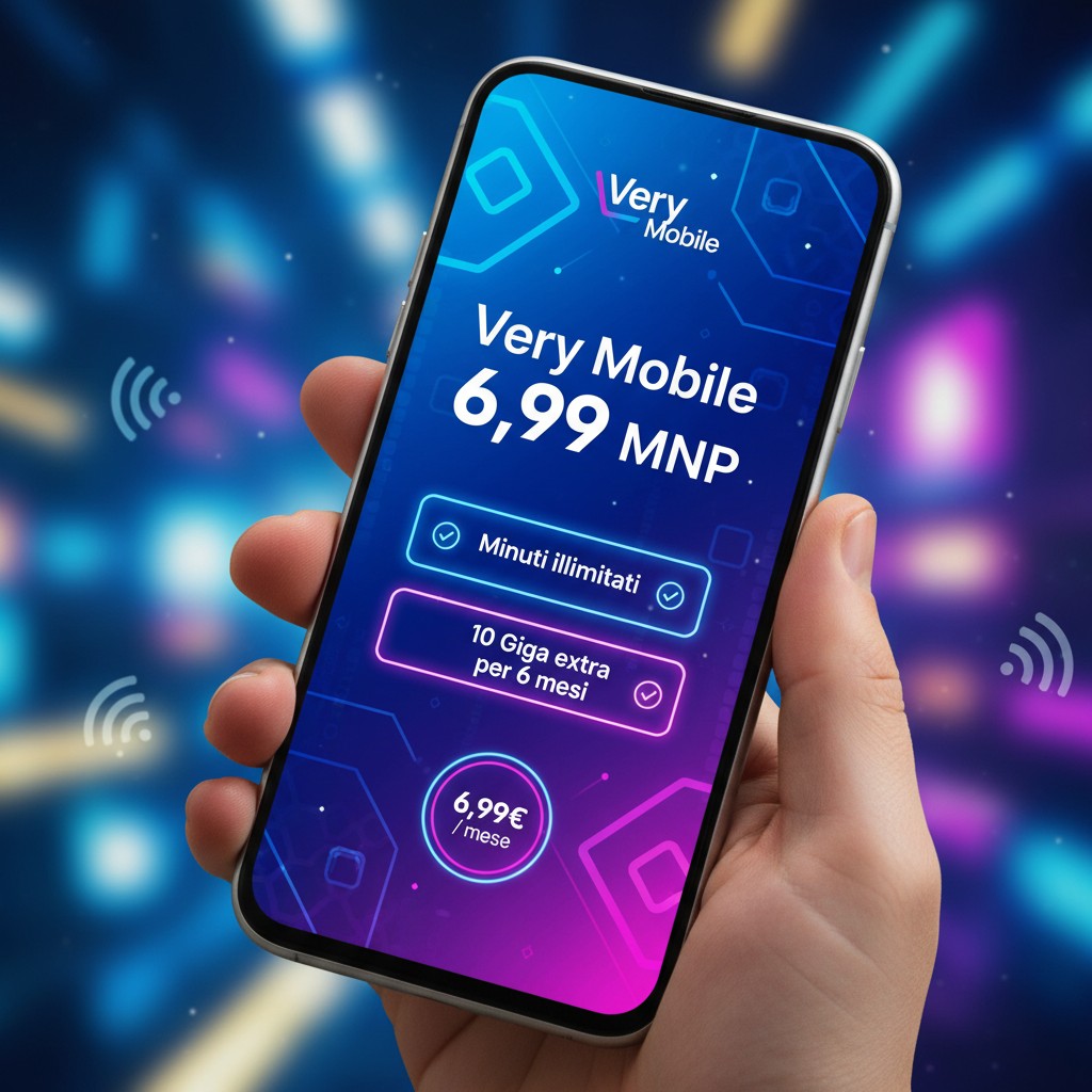 Very Mobile 6,99 MNP: Offerta con 10 Giga Extra per 6 Mesi