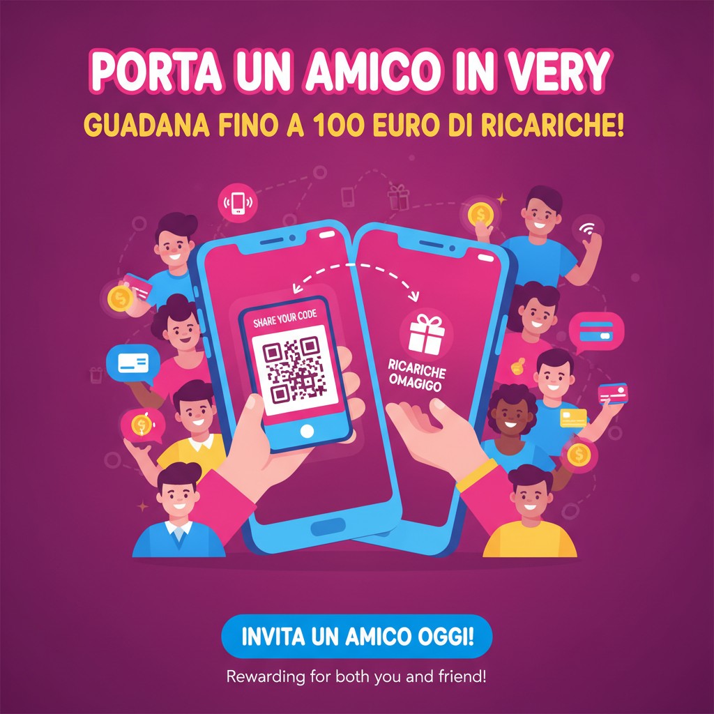 Programma Porta un Amico in Very: Ricariche Omaggio Fino a 100 Euro