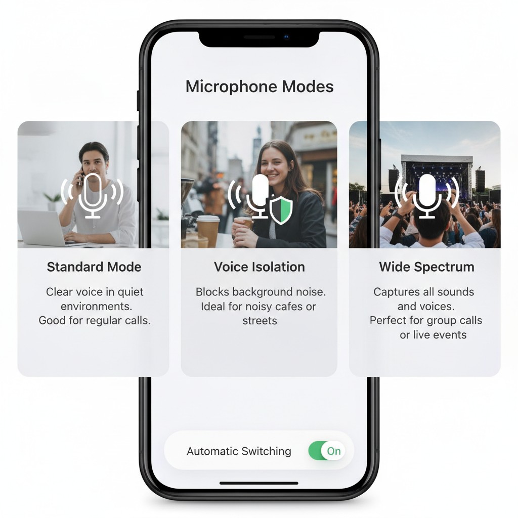 Differenze tra le Modalità di Microfono su iPhone: Quando Usare Isolamento Vocale 5 Differenze tra le Modalità di Microfono su iPhone: Quando Usare Isolamento Vocale