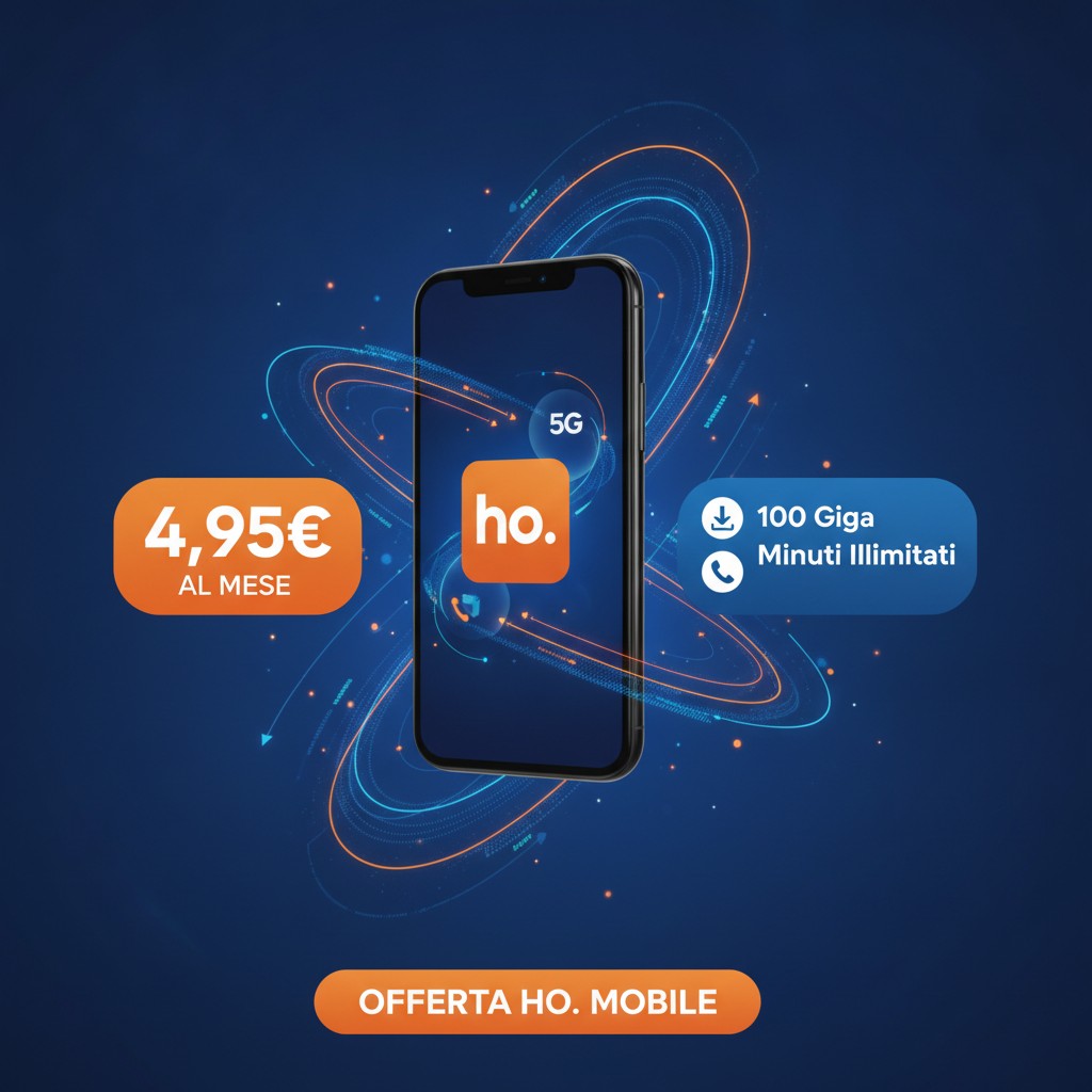 ho. Mobile: Riparti con l'Offerta 4,95 Euro per 100GB 1 ho. Mobile: Riparti con l’Offerta 4,95 Euro per 100GB