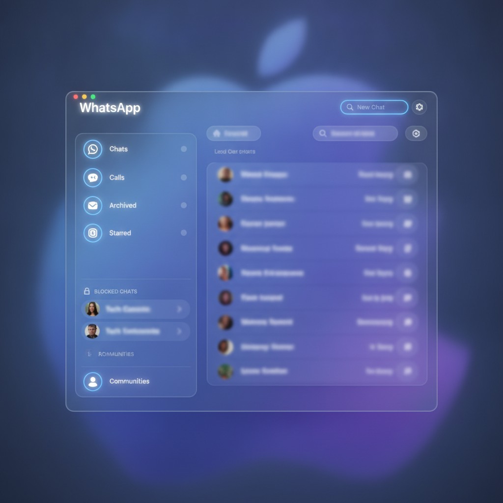Design Liquid Glass su WhatsApp per Mac: Novità e Funzionalità